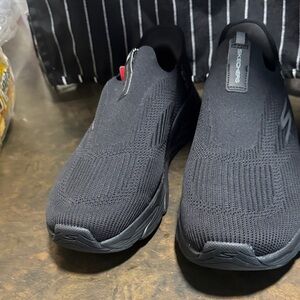 Skechers Men's Black Knit Slip-On Sneakers